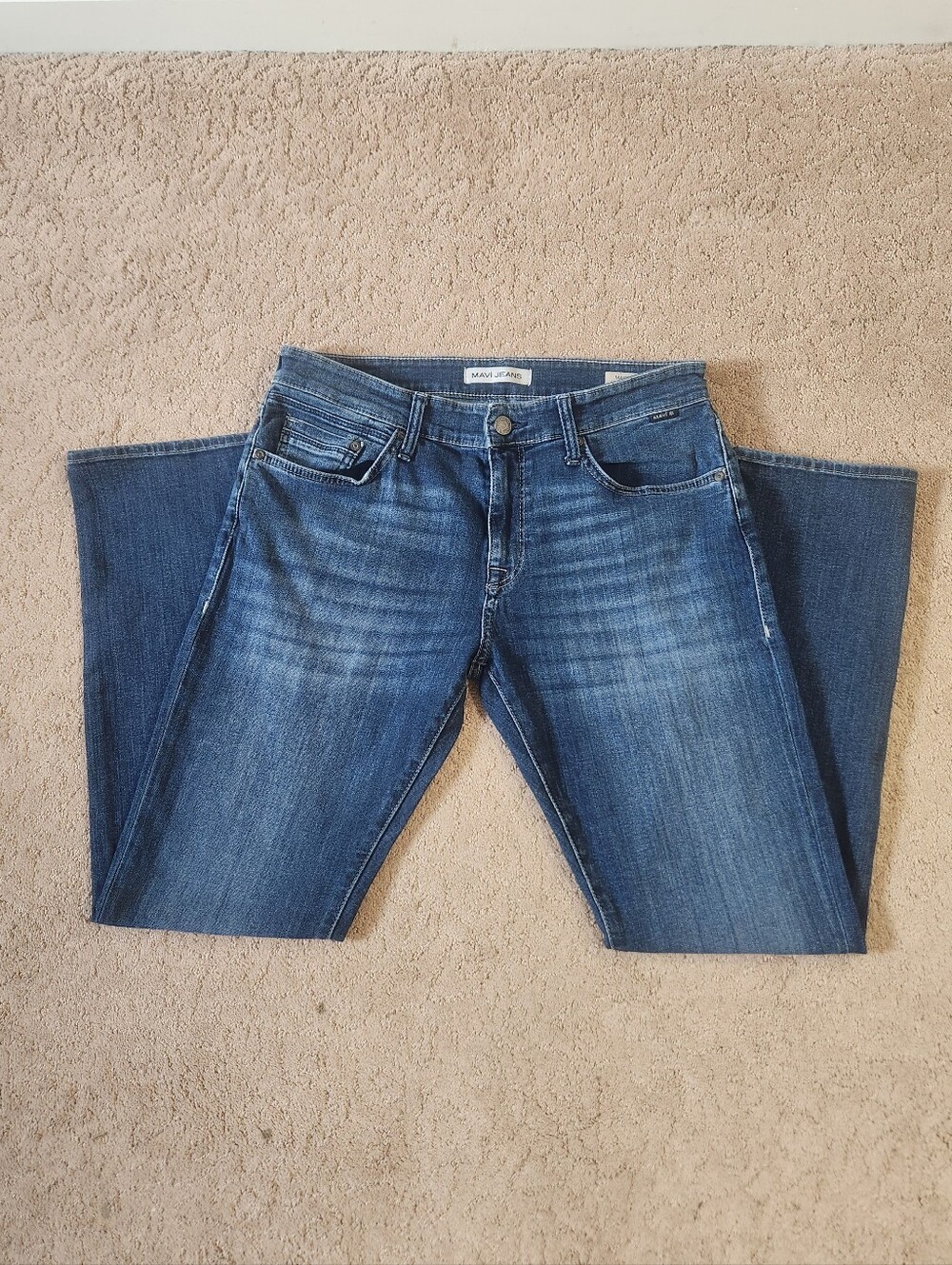 Mavi Men's Mid-Blue Slim Straight Denim Size: 33x32